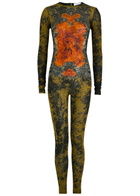 Jean Paul Gaultier Printed Mesh Catsuit Multicoloured
