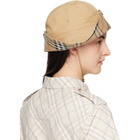 Burberry Beige Check Brim Gabardine Hat
