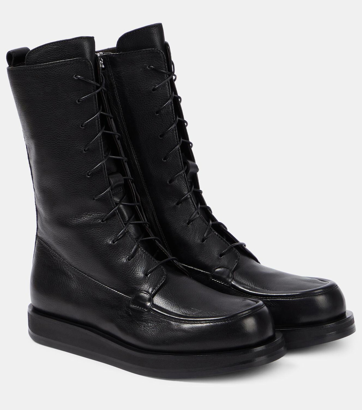 The Row Patty leather combat boots