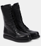 The Row Patty leather combat boots