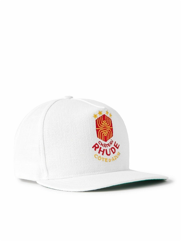 Photo: Rhude - Azur Logo-Embroidered Linen Baseball Cap