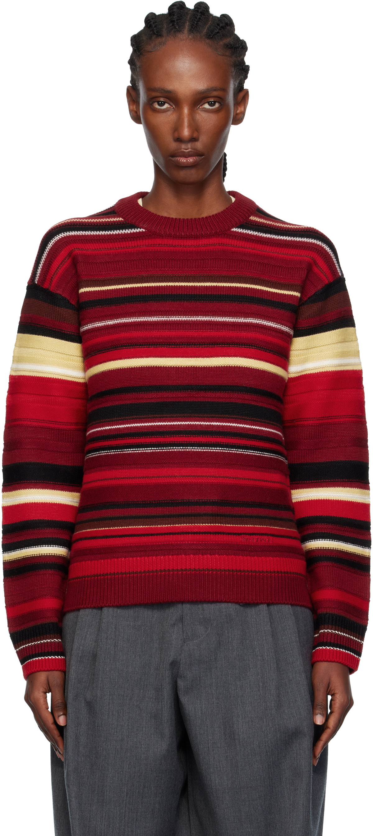 JW Anderson Red Multi Stripe Sweater