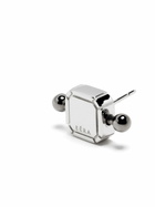 EÉRA 18K White Gold Black Bar Square Post Earring