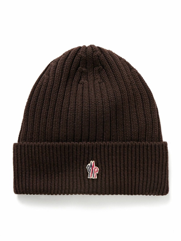 Photo: Moncler Grenoble - Logo-Appliquéd Ribbed Virgin Wool Beanie