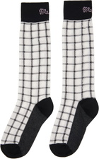 Marni Black & White Jacquard Check Socks