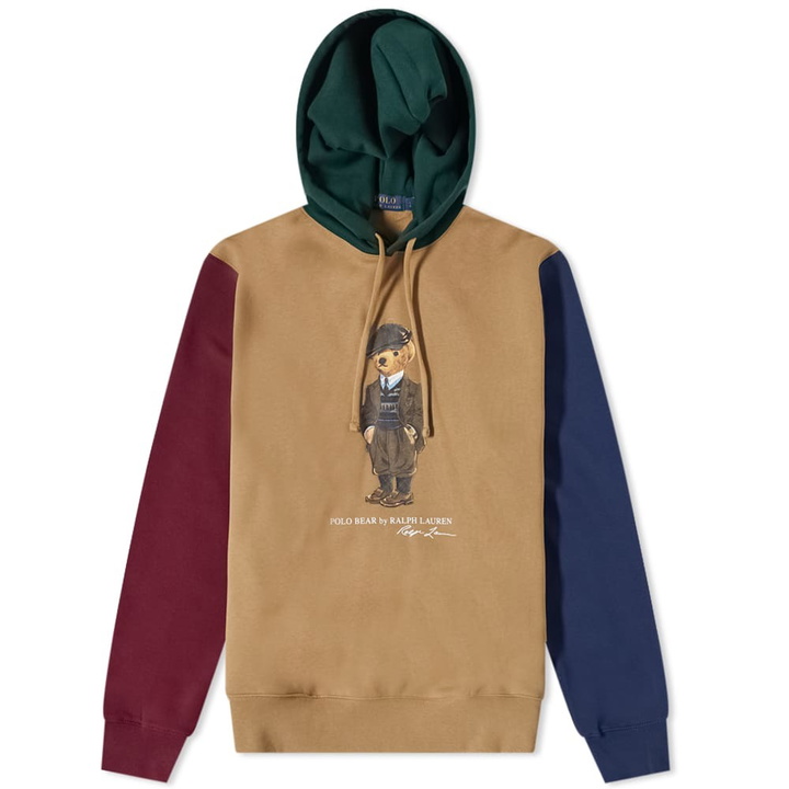 Photo: Polo Ralph Lauren Men's Funmix Sun Heritage Bear Popover Hoody in Montana Khaki