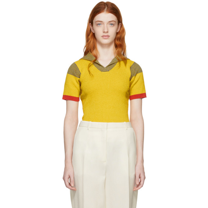 Proenza Schouler Yellow Knit Terry Polo Proenza Schouler