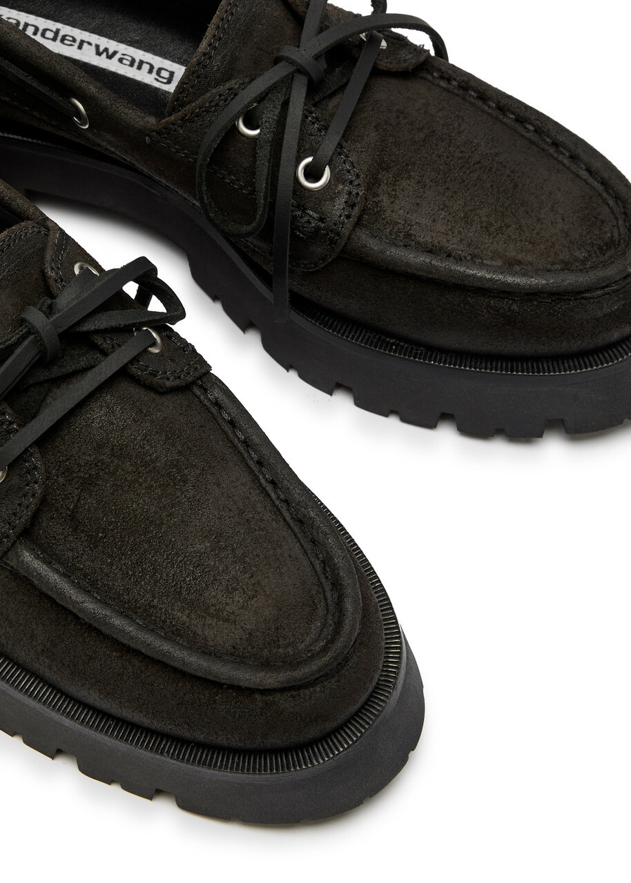 Alexander Wang Carson 50 Waxed Suede Boat Shoes Brown