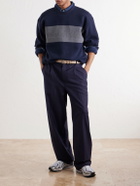 Aimé Leon Dore - Logo-Embroidered Two-Tone Fleece Sweatshirt - Blue