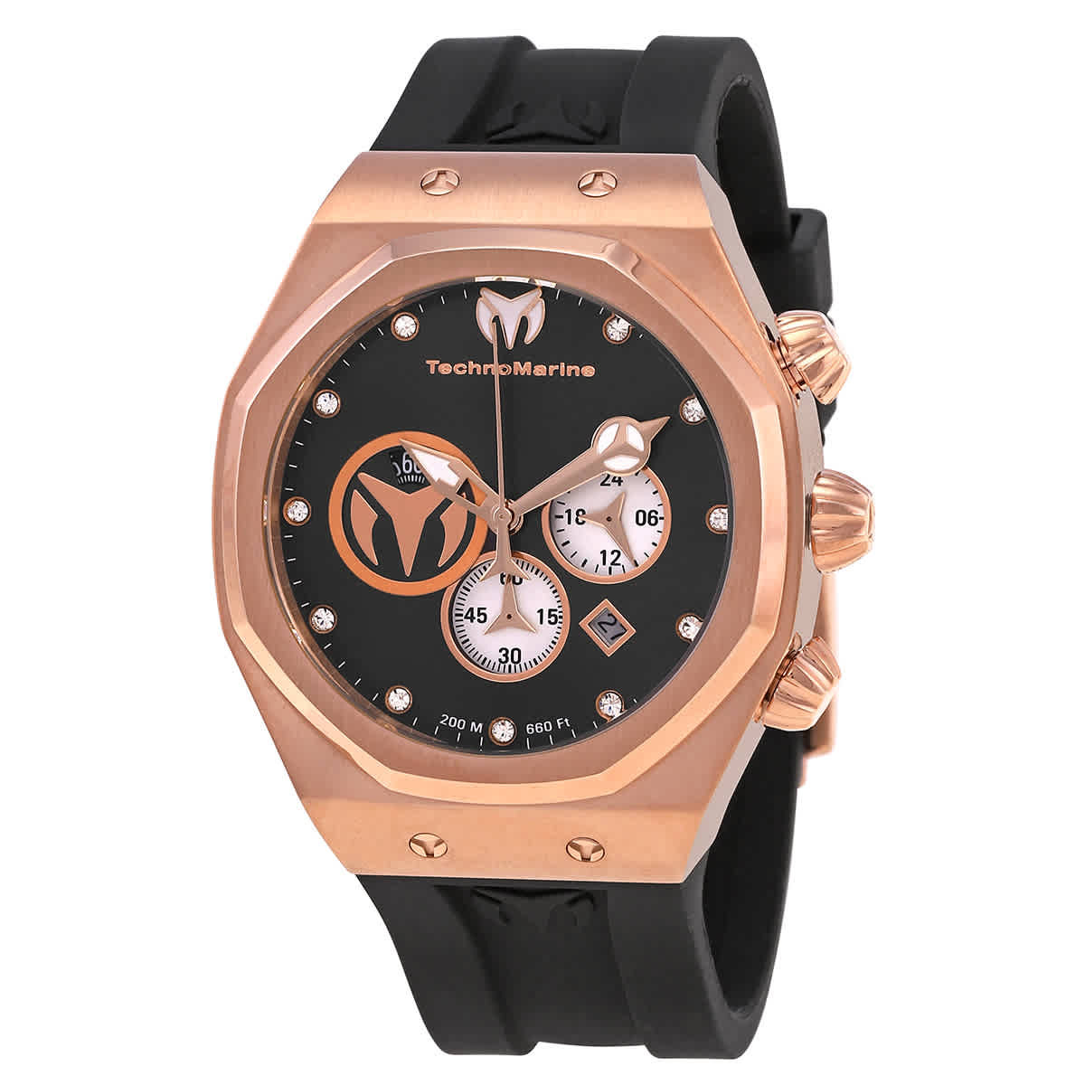 Technomarine Reef Chronograph Quartz Diamond Black Dial Mens Watch TM-520004