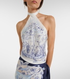Ferragamo Self-tie silk top