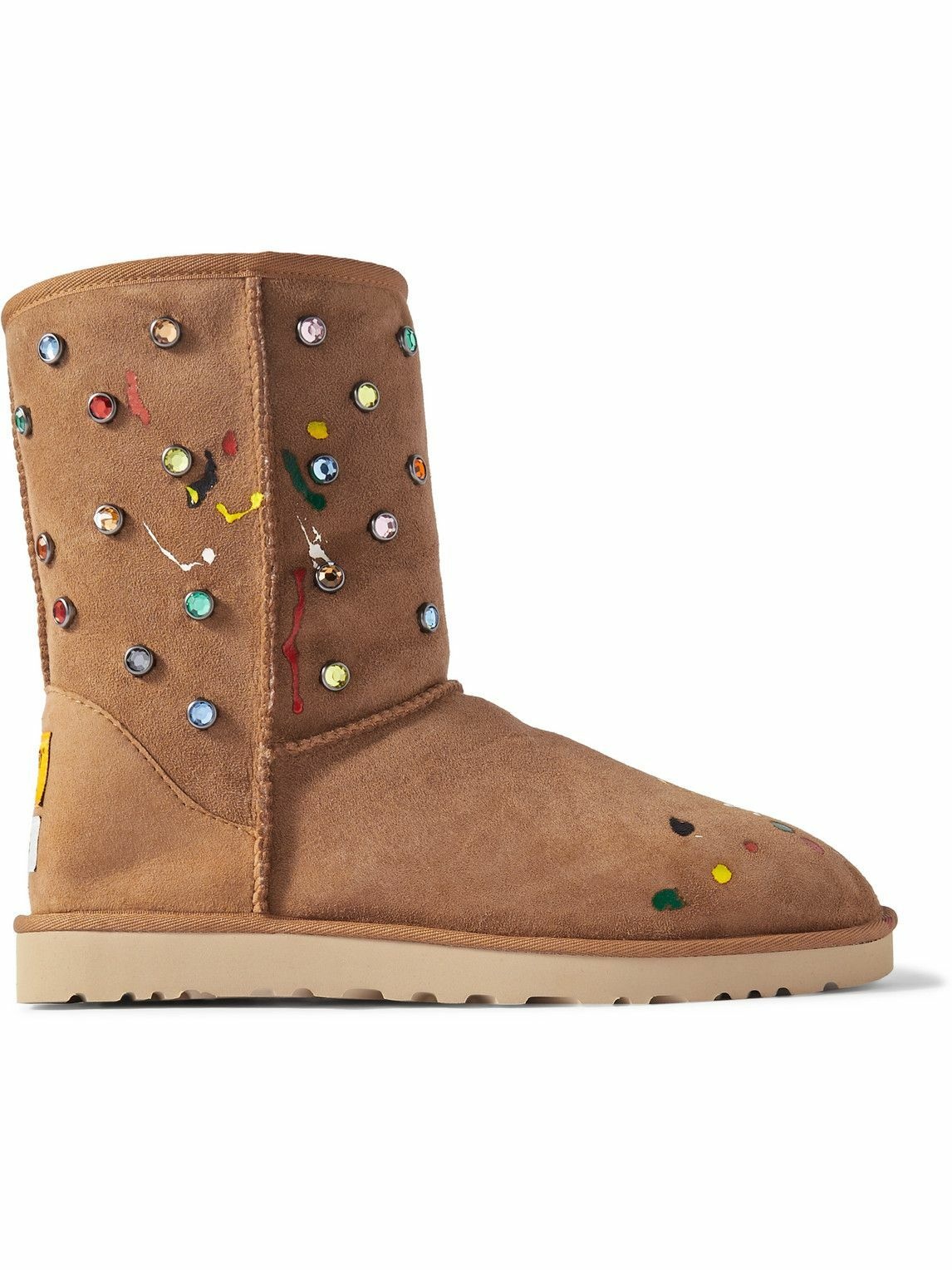 Photo: UGG Australia - Gallery Dept. Classic Short Regenerate Shearling-Lined Embellished Suede Boots - Brown