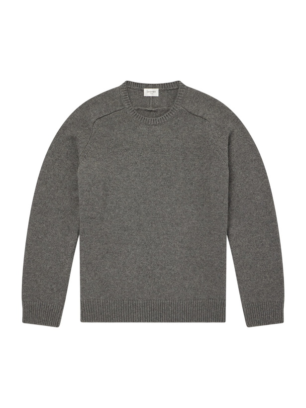 Photo: SAINT LAURENT - Cashmere and Wool-Blend Sweater - Gray