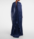 Marmar Halim Pleated caped corset gown