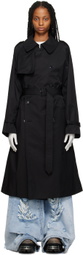 VETEMENTS Black Double-Breasted Trench Coat