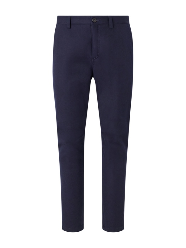 Photo: Brunello Cucinelli - Tapered Cotton And Wool-Blend Twill Chinos - Blue