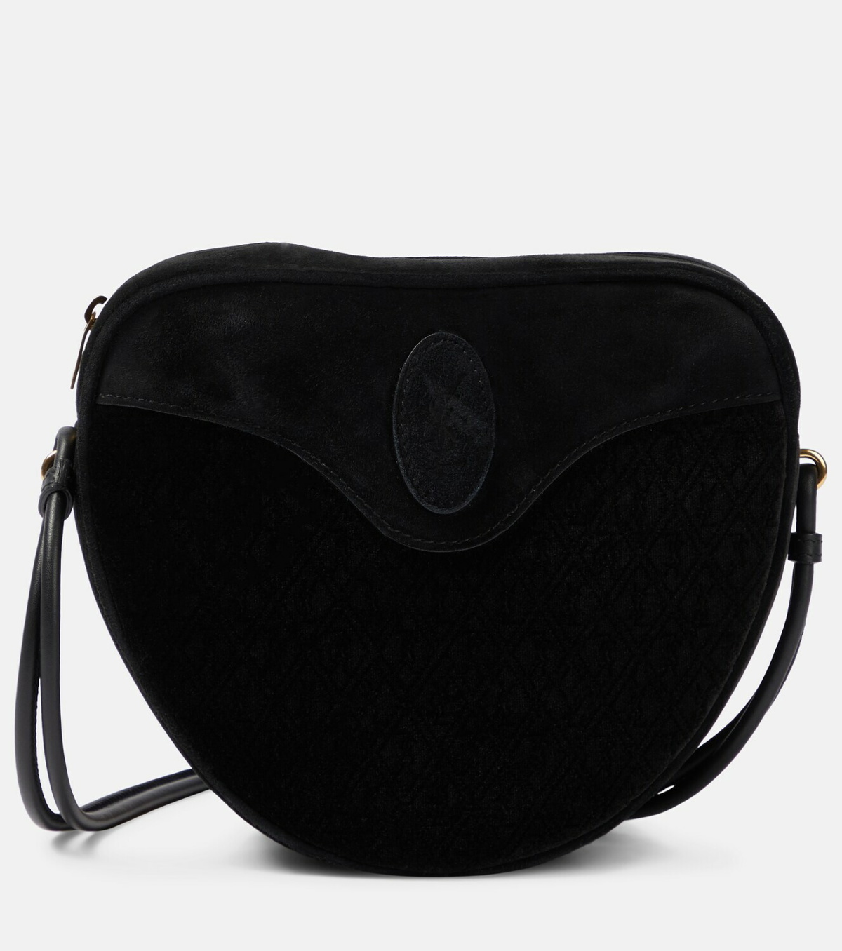 Saint Laurent Le Monogramme Coeur Suede Shoulder Bag In Black | ModeSens