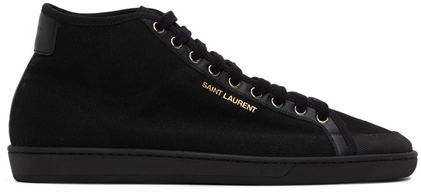 Saint Laurent Black Court Classic SL/39 Mid Sneakers Saint