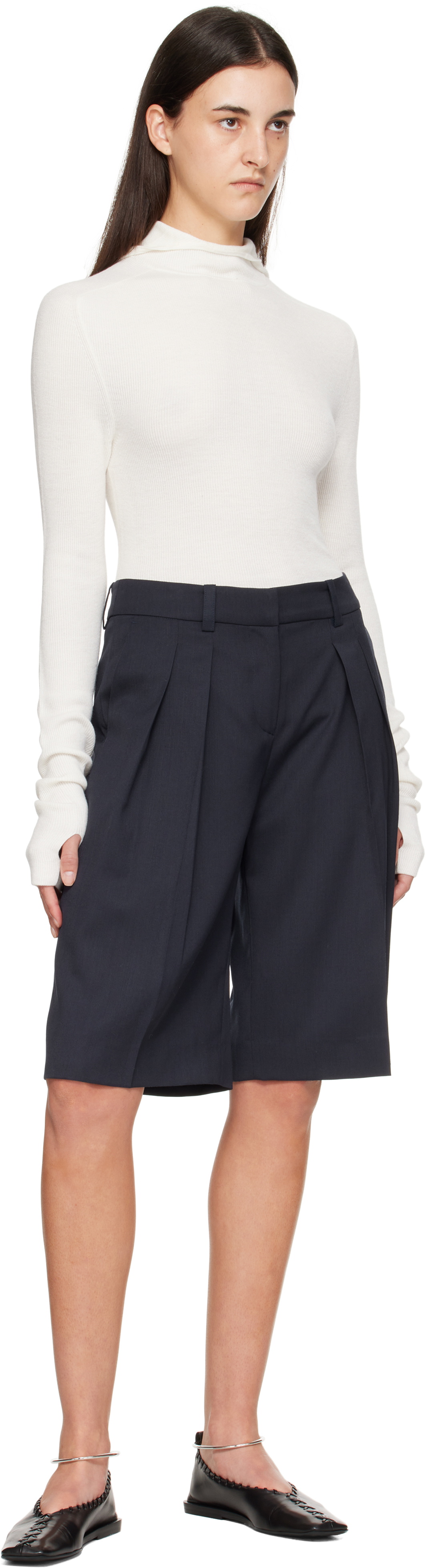 The Frankie Shop Off-White Danae Knit Hoodie