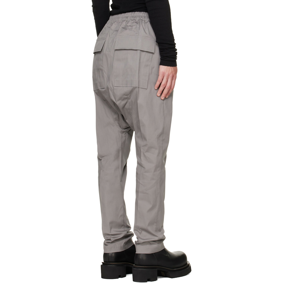 Rick Owens Gray Tower Drawstring Long Trousers