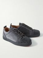 Christian Louboutin - Louis Junior Spikes Cap-Toe Suede Sneakers - Gray