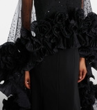 Jenny Packham Ruffled caped gown
