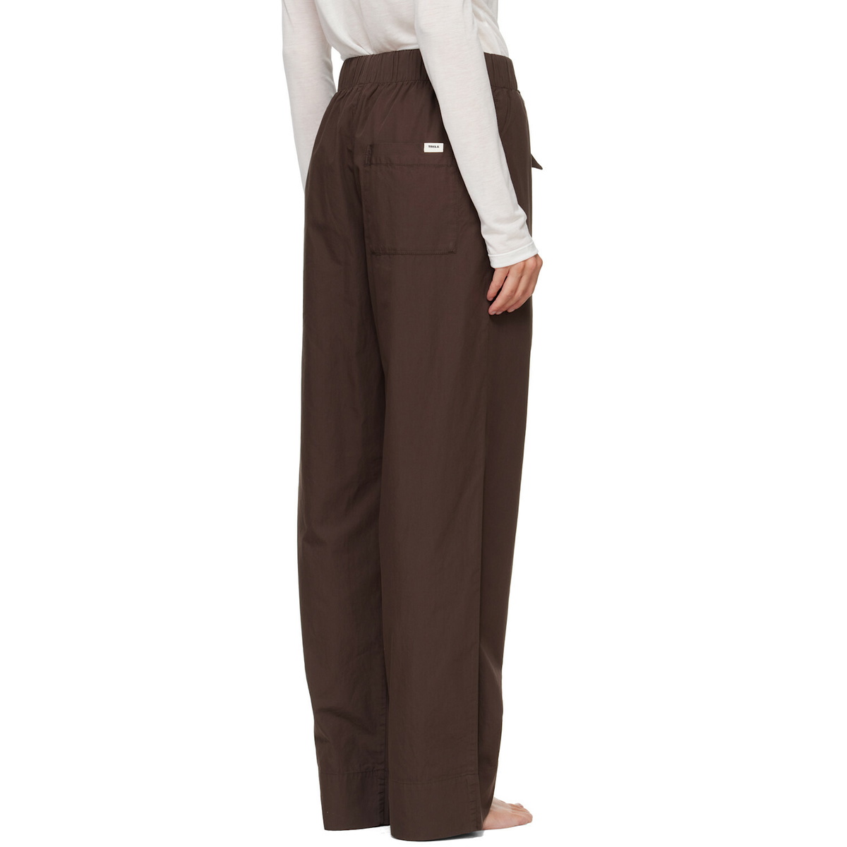 Tekla Brown Poplin Pyjama Pants