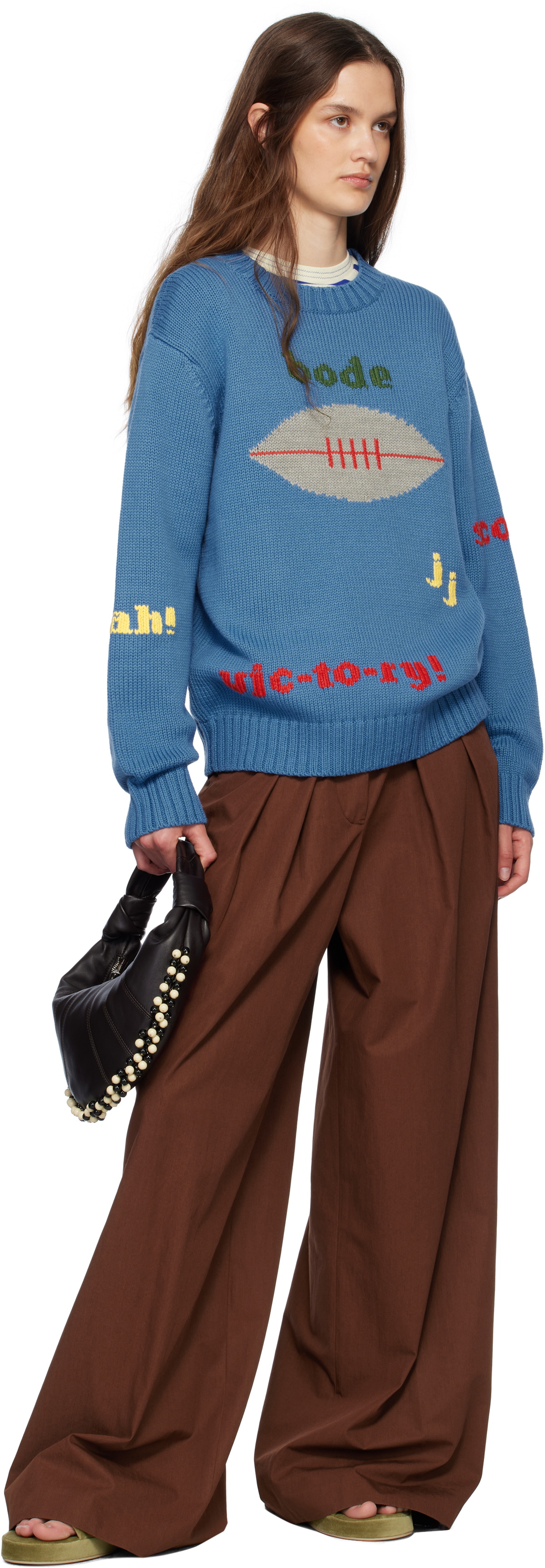 Bode Blue Spirit Sweater