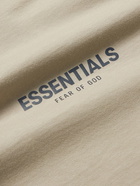 FEAR OF GOD ESSENTIALS - Logo-Print Cotton-Jersey Polo Shirt - Neutrals