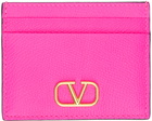 Valentino Garavani Pink VLogo Card Holder