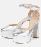 Gianvito Rossi Holly D'Orsay 70 leather platform pumps