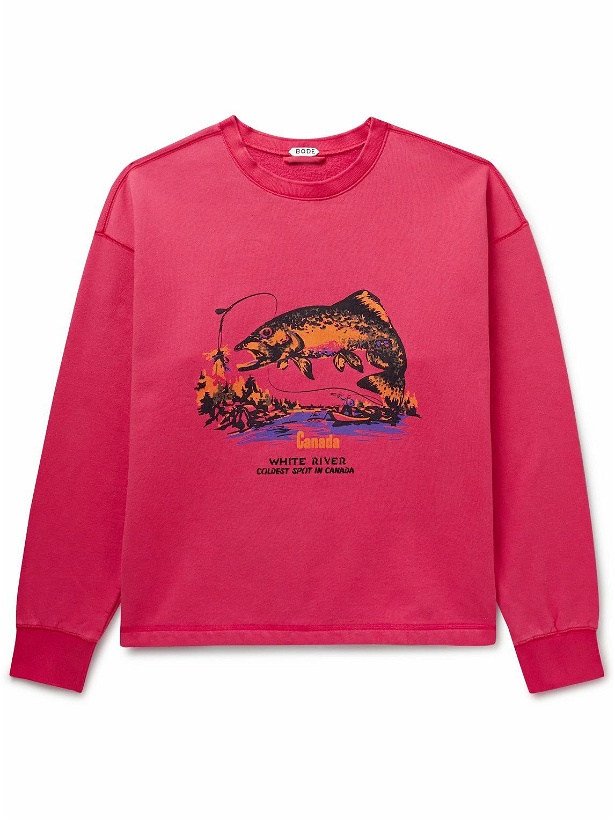 Photo: BODE - White River Printed Cotton-Jersey Sweatshirt - Pink