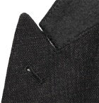 Noah - Dark-Grey Double-Breasted Checked Wool and Cashmere-Blend Blazer - Gray
