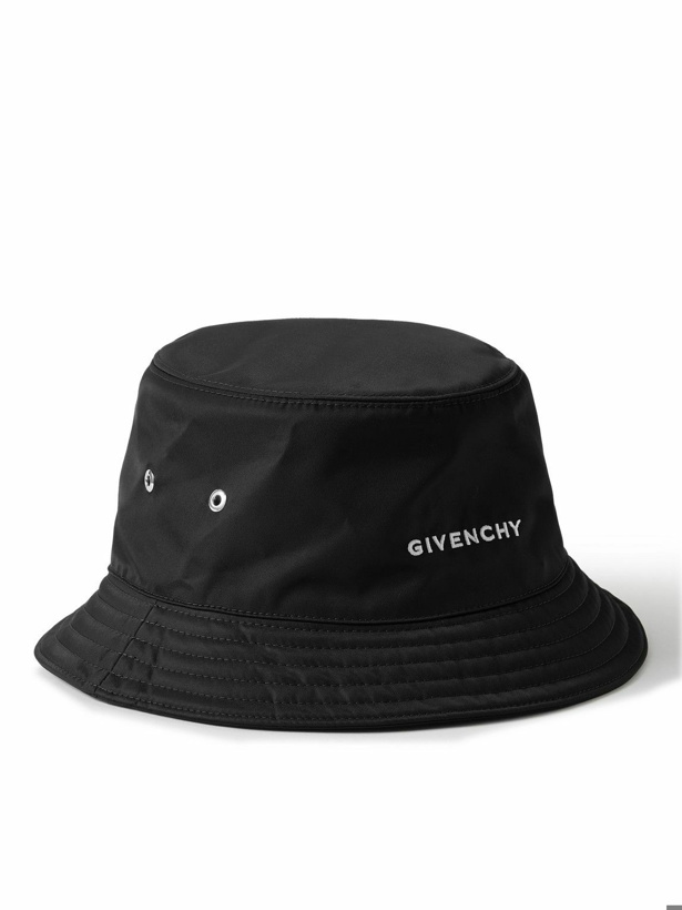 Photo: Givenchy - Logo-Embroidered Shell Bucket Hat - Black