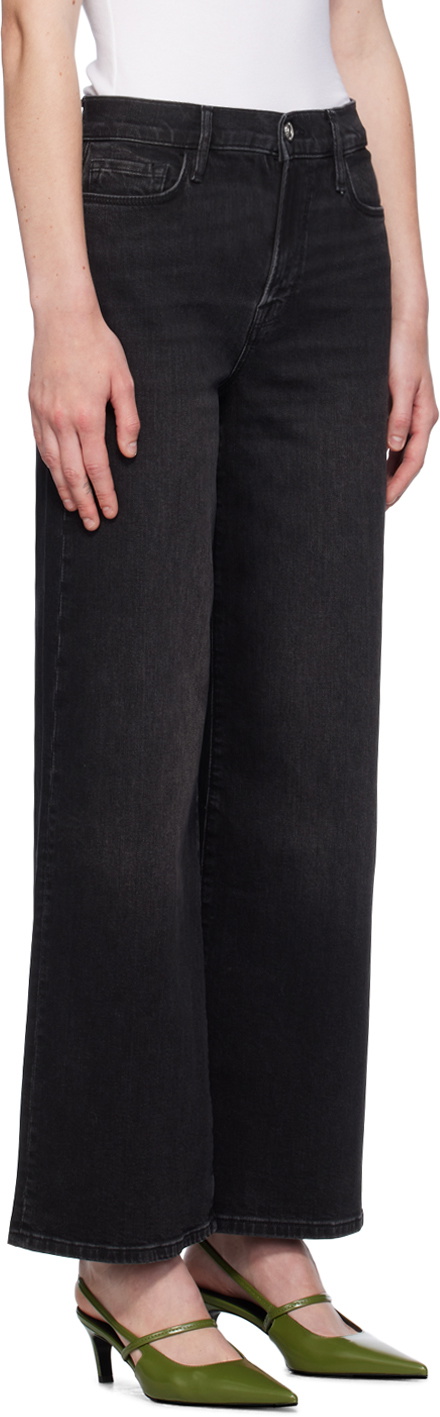FRAME Black 'Le Slim Palazzo' Jeans