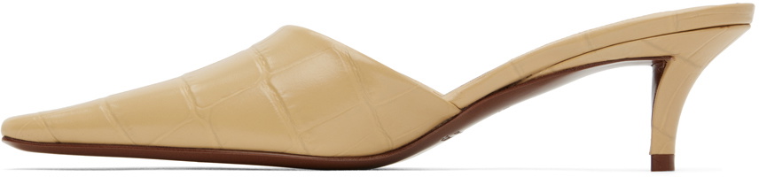 Jil Sander Beige Square Toe Mules