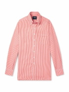 Drake's - Slim-Fit Button-Down Collar Striped Cotton-Poplin Shirt - Red