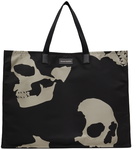 Alexander McQueen Black Camo Skull East West Tote