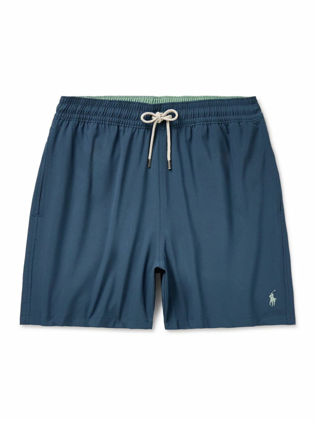 Photo: Polo Ralph Lauren - Traveler Straight-Leg Mid-Length Recycled Swim Shorts - Blue