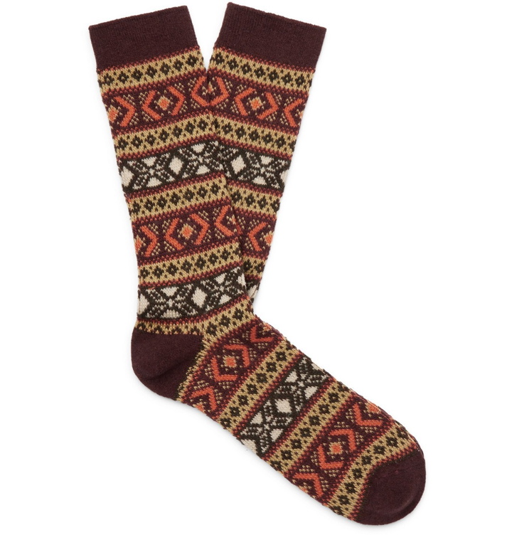 Photo: Anonymous Ism - Intarsia Knitted Socks - Brown