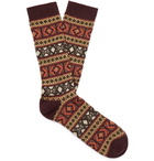 Anonymous Ism - Intarsia Knitted Socks - Brown