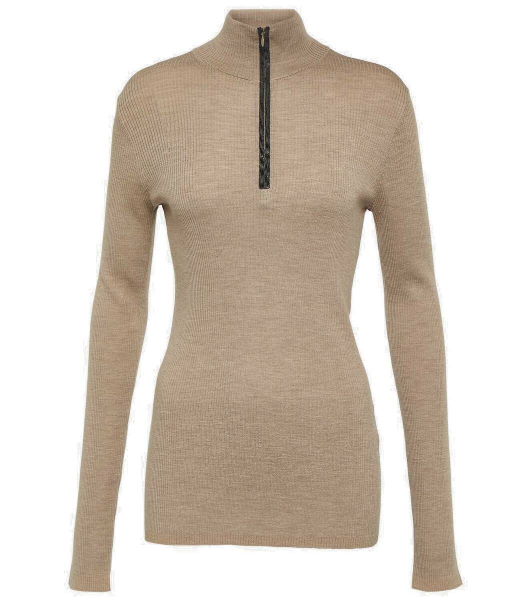 Brunello Cucinelli Women's Wool Blend Sweater Grey