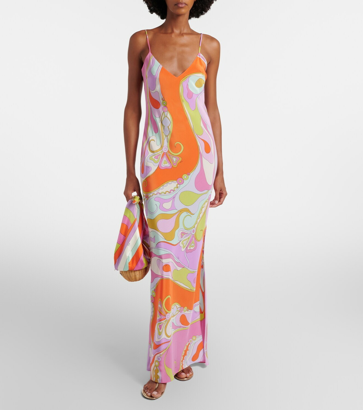 Pucci Orchidee silk twill maxi dress