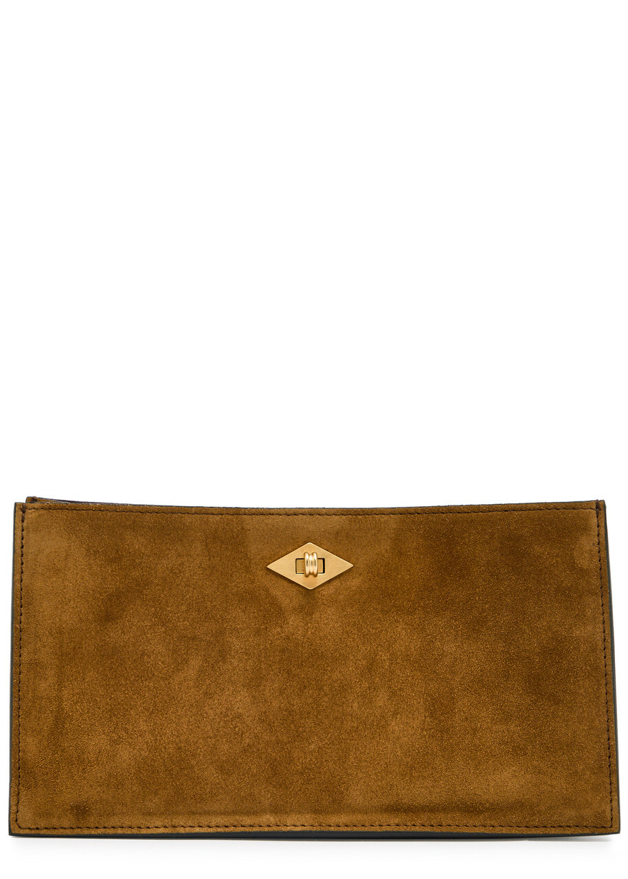 Metier Ease Suede Clutch - Tan - One Size