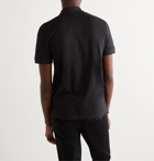 ALEXANDER MCQUEEN - Slim-Fit Logo-Print Webbing-Trimmed Cotton-Piqué Polo Shirt - Black