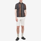Beams Plus Men's Pique Polo Shirt Print in Stripe Print