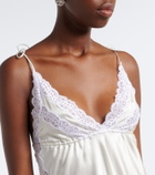 Magda Butrym Lace-trimmed silk satin slip dress