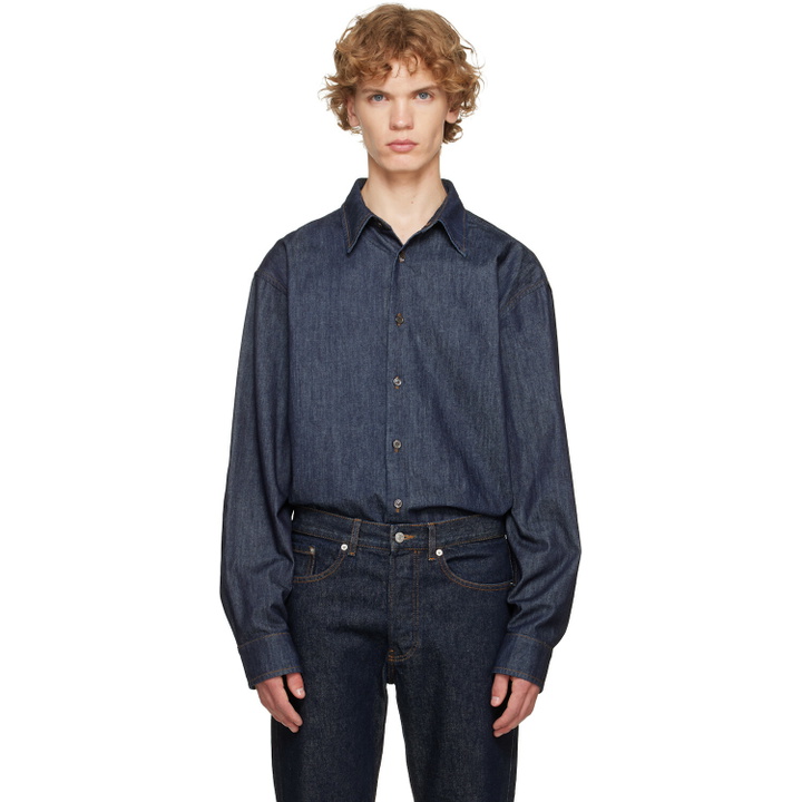 Photo: Dries Van Noten Blue Loose Denim Shirt