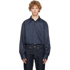 Dries Van Noten Blue Loose Denim Shirt