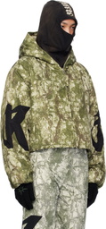 KUSIKOHC Green Pattern Anorak Windbreaker Jacket